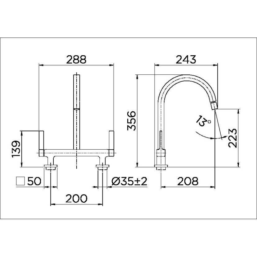 Misturador para cozinha bica alta Quad 00708706