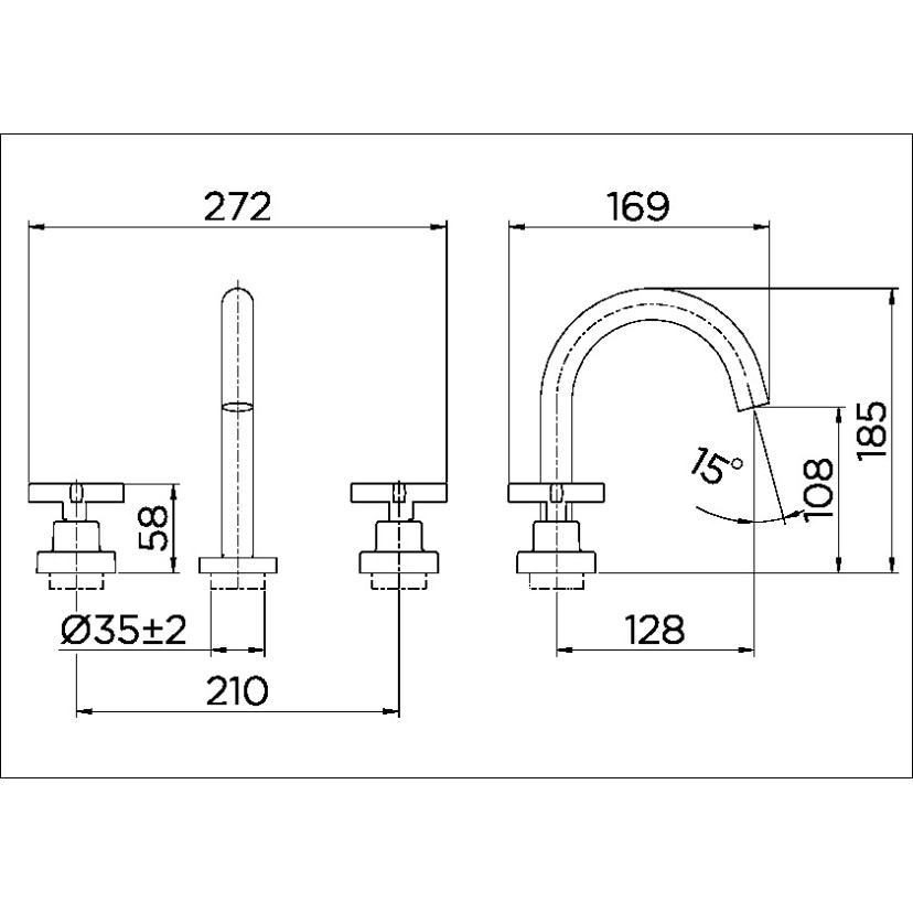 Misturador de mesa para lavatório Invicta cromado 00722706