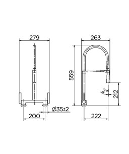 Misturador para cozinha bica alta Doc preto 00738757