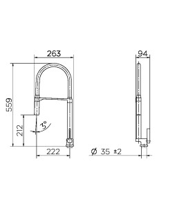 Torneira bica alta de mesa para cozinha Doc cromado/branco 00738956