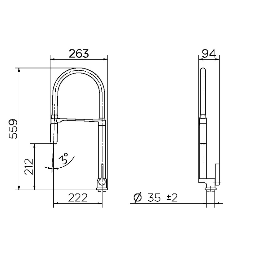 Torneira bica alta de mesa para cozinha Doc cromado/branco 00738956