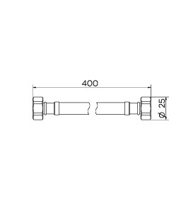 Ligação flexível em aço inox 40 cm fêmea x fêmea 00757200