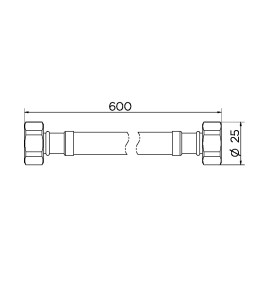 Ligação flexível em aço inox 60 cm fêmea x fêmea 00757300