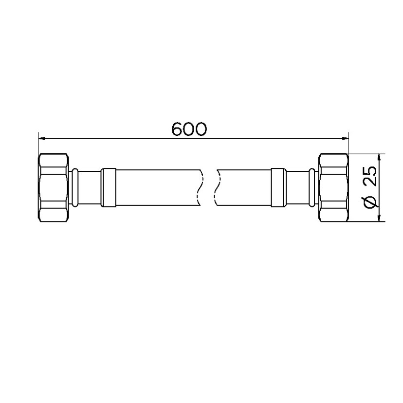 Ligação flexível em aço inox 60 cm fêmea x fêmea 00757300