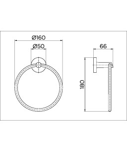 Porta-toalhas argola para lavatório DocolHope cromado 00763706