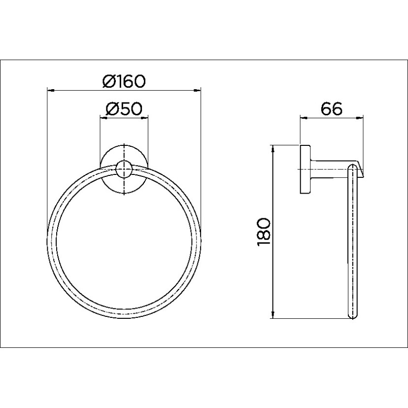 Porta-toalhas argola para lavatório DocolHope cromado 00763706