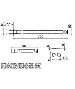 Sifão Extensível Universal Branco Docol 