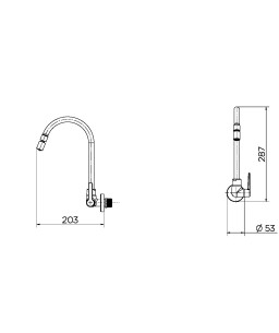 Torneira para cozinha de parede bica alta Gali 00801406