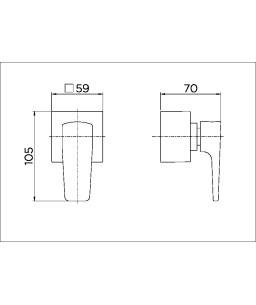 Acabamento para registro base Deca 3/4 de parede para lavatório Lift Ônix 008119CE