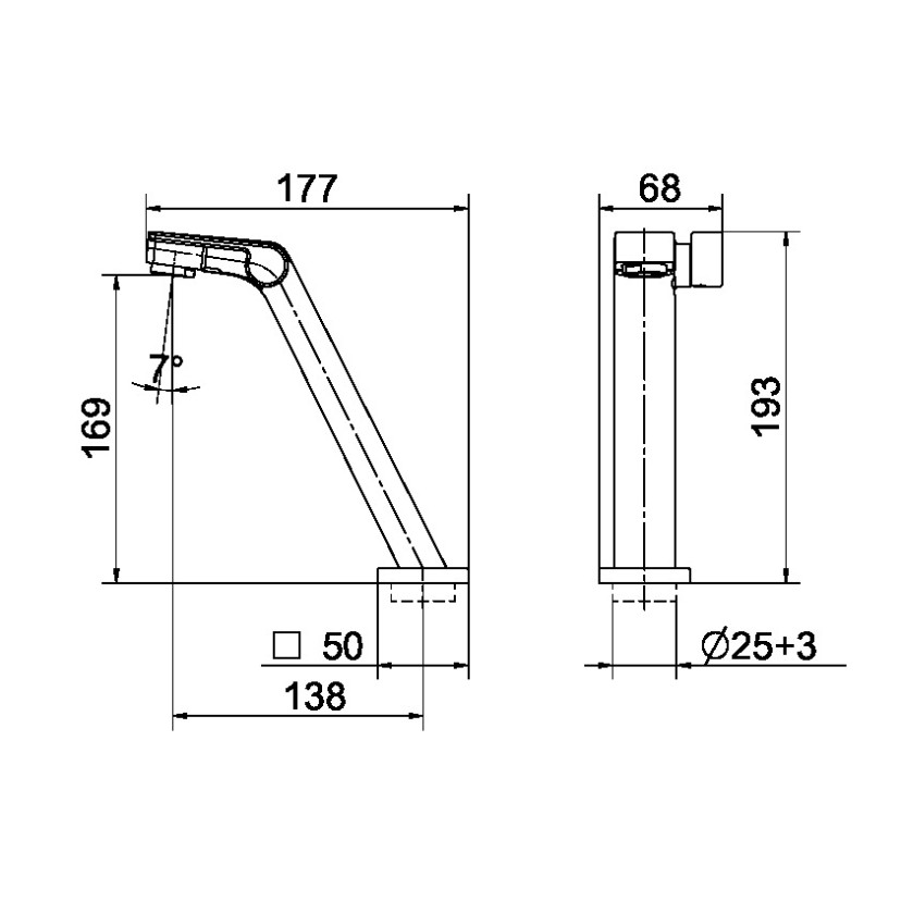 Torneira bica baixa de mesa para lavatório DocolStillo cobre polido 00820230