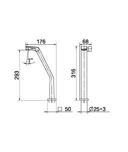 Torneira bica alta de mesa para lavatório DocolStillo Cobre Escovado 00820369