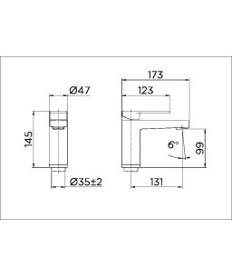 Monocomando bica baixa de mesa para lavatório Argon níquel Escovado 00847744