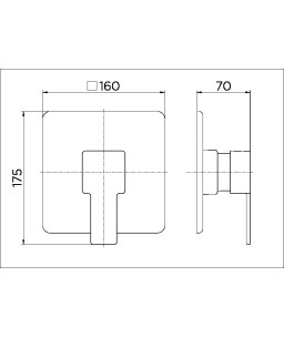 Acabamento monocomando para chuveiro e ducha higiênica alta pressão 1/2"" Edge 00849906