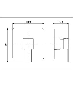 Acabamento Monocomando para chuveiro baixa pressão 3/4" Edge Grafite Escovado 00850070