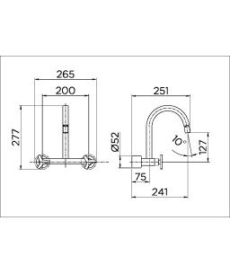Misturador bica alta de parede para cozinha DocolCity cromado 00877906