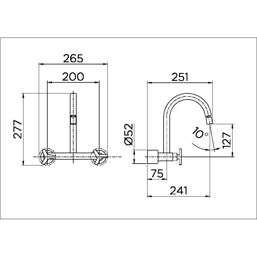 Misturador bica alta de parede para cozinha DocolCity cromado 00877906