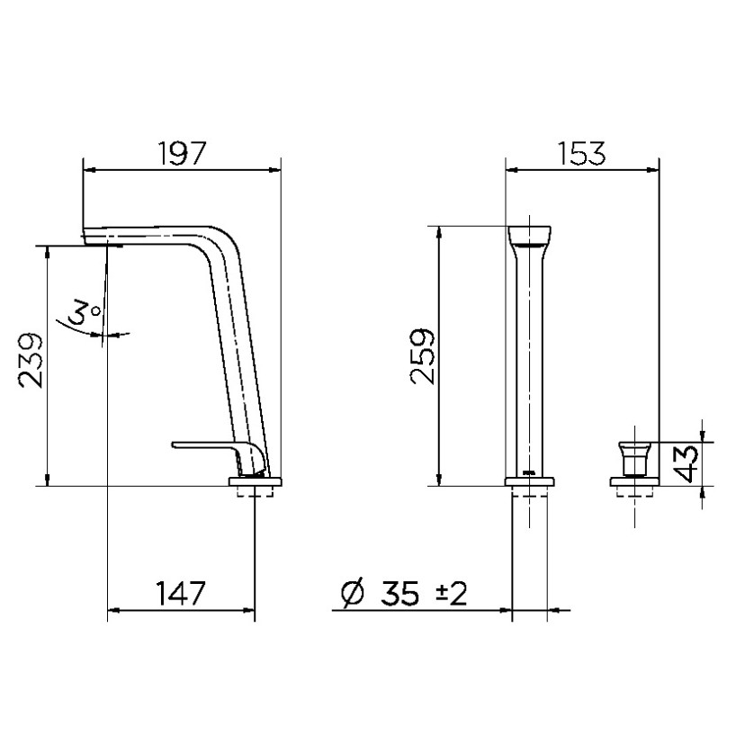 Monocomando para Banheiro Bica Alta Vougan Grafite Escovado 00884670