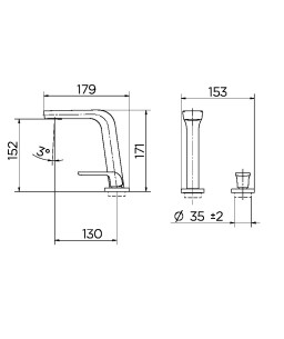Torneira para banheiro Vougan cobre escovado 00884769