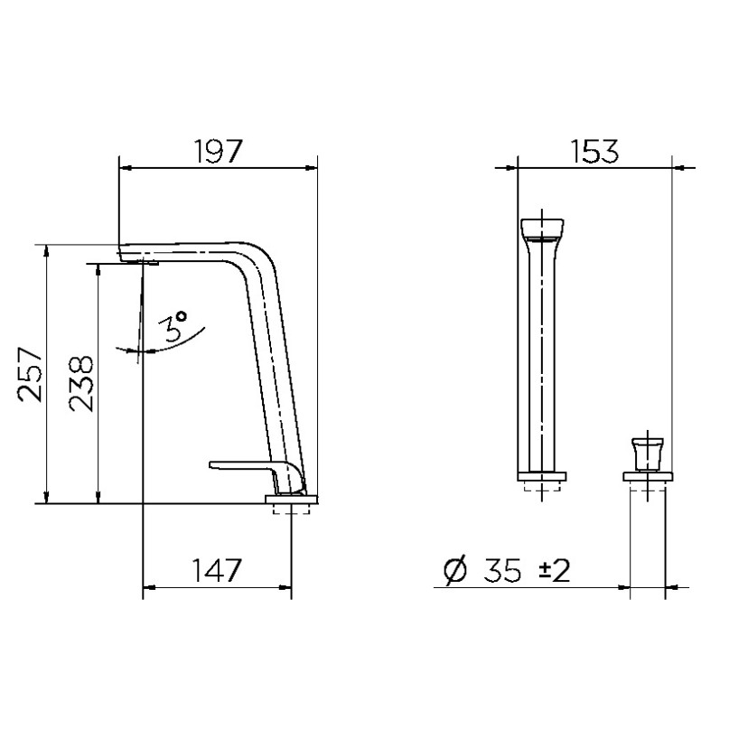 Torneira para banheiro bica alta Vougan níquel escovado 00884844