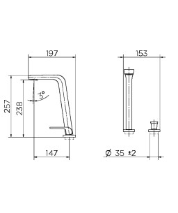 Torneira para banheiro bica alta Vougan grafite escovado 00884870