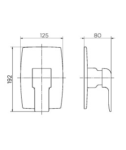 Acabamento monocomando para chuveiro baixa pressão 3/4" Vougan grafite escovado 00885670