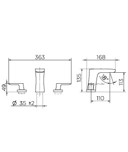 Misturador bica baixa mesa para lavatório DocolKaila níquel escovado 00886044 Misturador bica baixa mesa para lavatório DocolKaila níquel escovado 00886044