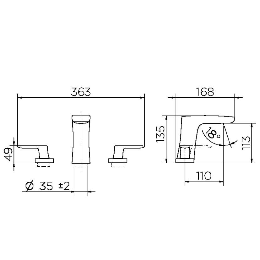Misturador bica baixa mesa para lavatório DocolKaila níquel escovado 00886044 Misturador bica baixa mesa para lavatório DocolKaila níquel escovado 00886044