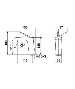 Torneira bica baixa de mesa para lavatório DocolKaila Cobre Escovado 00886169