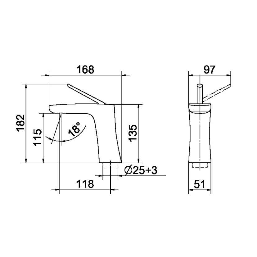 Torneira bica baixa de mesa para lavatório DocolKaila Cobre Escovado 00886169