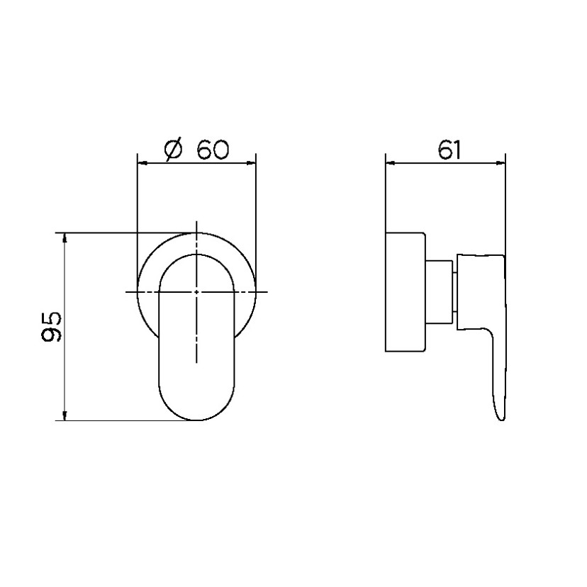 Acabamento para registro DocolBase 1/2", 3/4" e 1" Docol Kaila 00886406