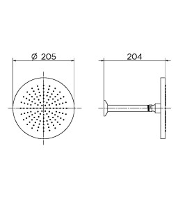 Chuveiro 200 de teto DocolEden ouro escovado 00909372