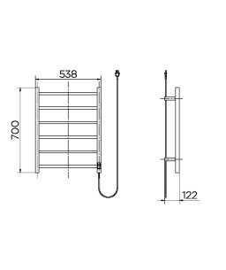 Toalheiro térmico de parede Square 127v DocolCozy inox polido 00917704