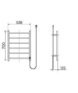 Toalheiro térmico de parede Square 220v DocolCozy inox polido 00917804