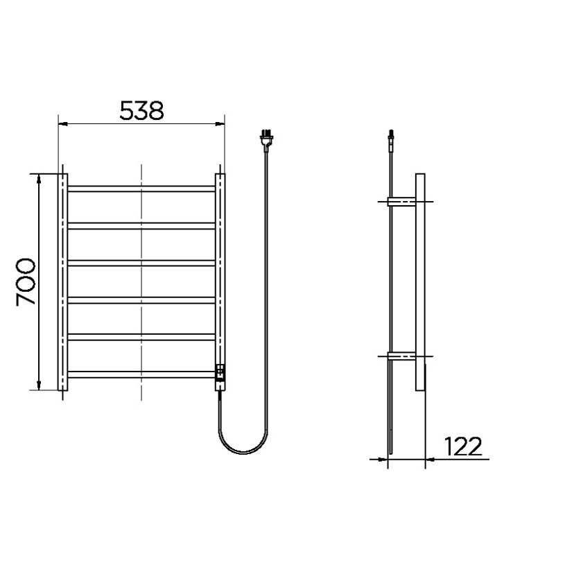 Toalheiro térmico de parede Square 220v DocolCozy inox polido 00917804