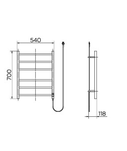 Toalheiro térmico de parede Round 127v DocolCozy inox polido 00917904