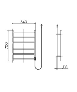Toalheiro térmico de parede Round 220v DocolCozy inox polido 00918104