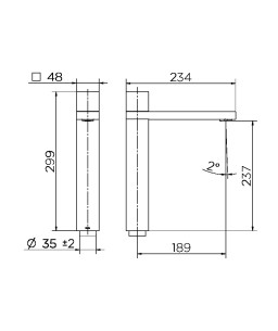 Torneira para Banheiro Bica Alta Minima Cobre Escovado 00919869