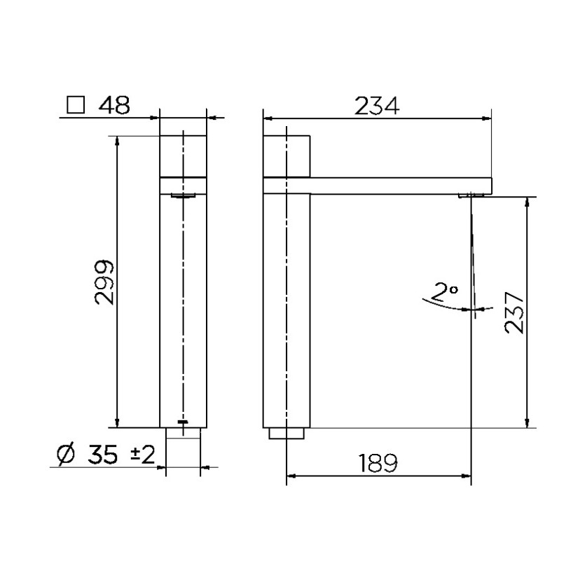 Torneira para Banheiro Bica Alta Minima Cobre Escovado 00919869