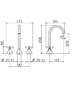 Misturador para banheiro 290 Liss grafite polido 00920848