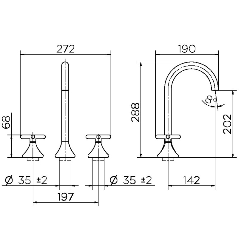 Misturador para banheiro 290 Liss grafite polido 00920848