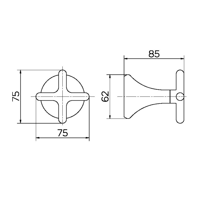 Acabamento para registro base Fabrimar 1/2", 3/4" e 1" Liss grafite polido 00921748