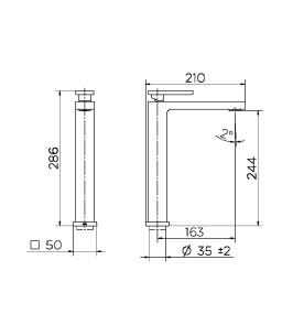 Torneira para banheiro bica alta New Edge cobre escovado 00925169