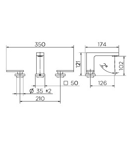 Misturador para banheiro New Edge níquel escovado 00925244