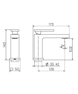 Monocomando para banheiro New Edge níquel escovado 00925344