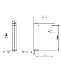 Monocomando para banheiro bica alta New Edge 00925406