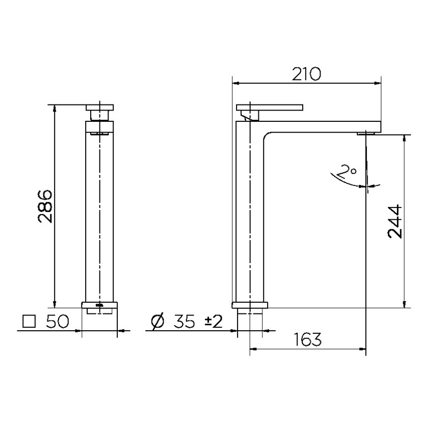 Monocomando para banheiro bica alta New Edge níquel escovado 00925444