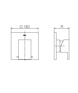 Acabamento monocomando para chuveiro e ducha higiênica alta pressão 1/2" New Edge/Minima 00926006