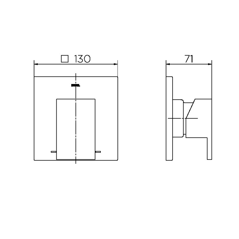 Acabamento monocomando para chuveiro e ducha higiênica alta pressão 1/2" New Edge/Minima 00926006