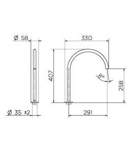 Bica 410 de mesa para lavatório Mix&Match cromado 00926206