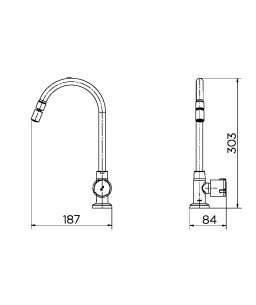 Torneira para Cozinha de Mesa 1/2" Nova Riva 00927606